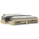 Bed Frame without Mattress Sonoma Oak 180x200 cm Super King Engineered Wood 3295452
