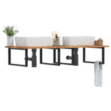 Basin Shelf Wall Mounted Steel and Solid Wood Acacia 3302933