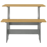 Dining Table with Bench REINE Honey Brown&Grey Solid Wood Pine 327252