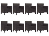 Garden Dining Set 9 pcs Brown Polypropylene 3378577