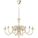 241383 Antique White Metal Chandelier 8 x E14 Bulbs