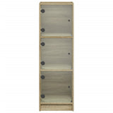 Highboard with Glass Doors Sonoma Oak 35x37x109 cm 836387