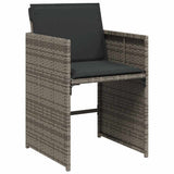 Garden Dining Set Grey PE Rattan 7 Piece Removable Covers 3211088