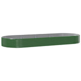 Garden Raised Bed Galvanised Steel 373x140x36 cm Green 319033
