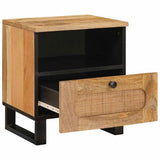 Bedside Cabinet 2 pcs Natural 40 x 33 x 46 cm Solid Mango Wood 4018051