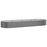 Garden Raised Bed Galvanised Steel 322x100x36 cm Grey 318999