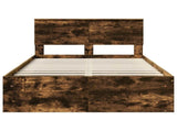 Bed Frame Smoked Oak 120 x 190 cm Solid Pine Wood 3410631
