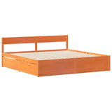 Bed Frame without Mattress Wax Brown 200x200 cm Solid Wood Pine 3307112