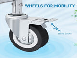 Rolling Shower Wheelchair for Seniors, Bedside Commode Chair with Locking Wheels, Seat, Backrest, T3398P554328