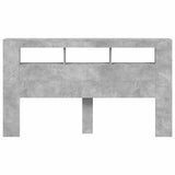 LED Headboard Concrete Grey 180x18.5x103.5 cm Engineered Wood 837361