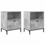 Bedside Cabinet with Drawer 2 pcs Concrete grey 49 x 36 x 61 cm 883481