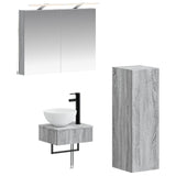 Bathroom Cabinet Set 4 pcs Grey Sonoma Engineered Wood 3407364