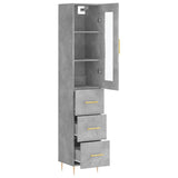Highboard Concrete Grey 34.5x34x180 cm Engineered Wood 3199229