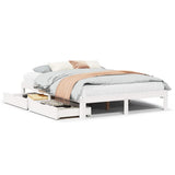 Bed Frame with Drawers without Mattress White 140x190 cm 3301941