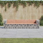 ZNTS Garden Bench Gabion Design 287x71x65.5 cm Solid Wood Douglas 3196252