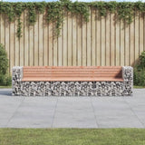 ZNTS Garden Bench Gabion Design 287x71x65.5 cm Solid Wood Douglas 3196252