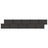 Fence Panel 10 pcs WPC and Aluminium Black 3429456