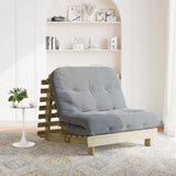 Futon Sofa Bed with Mattress 100x206x11 cm Impregnated Wood Pine 846770