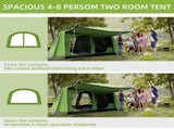 Tunnel Tent Camping Shelter w/ Porch, Two Rooms, Lamp Hook, Portable Carry Bag T3398P348681