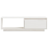 TV Cabinet White 110x30x33.5 cm Solid Pinewood 809889
