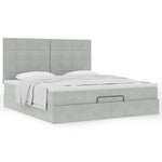 ZNTS Ottoman Bed with Mattresses Light Grey 180x200cm Velvet 3313487