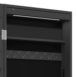 Mirror Jewellery Cabinet with LED Lights Wall Mounted Black 353239