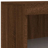 Sideboard with LED Lights Brown Oak 60.5x37x100 cm 836713