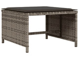 11 Piece Garden Dining Set with Cushions Grey Poly Rattan 3211154