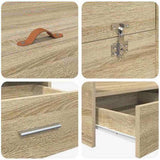 Storage Bed Frame Sonoma Oak 160 x 200 cm Engineered Wood 3335279