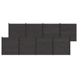 Fence Set 8 pcs 1391 x 186 cm WPC and Aluminium Black 3429418