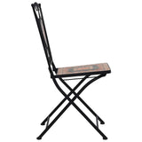 Garden Chair Set of 2 Orange and Grey Powder-coated iron, Ceramic 46718