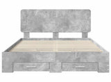 Bed Frame Concrete Grey 120 x 200 cm Engineered Wood 3412804