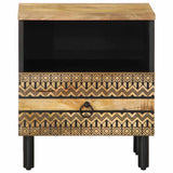 Bed Cabinet Black 40x33x46 cm Solid Rough Wood Mango 4018634