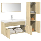 ZNTS 3 Piece Bathroom Furniture Set Sonoma Oak Engineered Wood 3324994