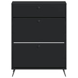 Shoe Cabinet BREDA 78 x 24 x 103 cm Engineered Wood Black 897536