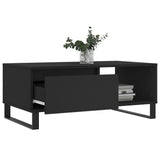 ZNTS Coffee Table Black 90x50x36.5 cm Engineered Wood 830573