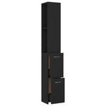 Bathroom Cabinet Black 25x26.5x170 cm Engineered Wood 808432