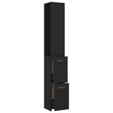 Bathroom Cabinet Black 25x26.5x170 cm Engineered Wood 808432