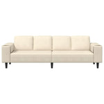 Fabric Sofa with Cushion Cream 208 cm Corduroy fabric 3335102