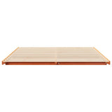 Bed Frame Wax Brown 200 x 210 cm Solid Pine Wood 873120
