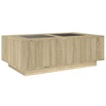 ZNTS Coffee Table with Infinity LED Sonoma Oak 116x69x40 cm 3284058