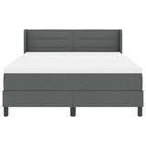 Box Spring Bed with Headboard Dark Grey 200 x 140 cm Fabric 3341042