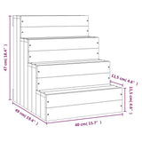 Pet Stair White 40x49x47 cm Solid Wood Pine 822467