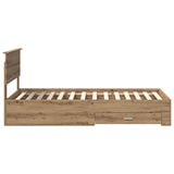 Bed Frame with Drawer Artisan Oak 100 x 200 cm Engineered Wood 3410939