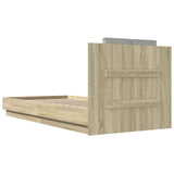 Bed Frame with Headboard Sonoma Oak 90x200 cm Engineered Wood 3209942