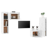 TV Cabinets 4 pcs White Solid Wood Pine 3100250