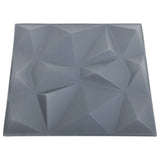 3D Wall Panels 24 pcs 50x50 cm Diamond Grey 6 m² 150919