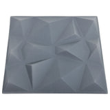 3D Wall Panels 24 pcs 50x50 cm Diamond Grey 6 m 150919