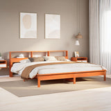 Bed Frame without Mattress Wax Brown 200x200 cm Solid Wood Pine 3309727