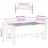 Camping Fire Pit 42 x 22 x 18 cm Stainless Steel Silver 42028478